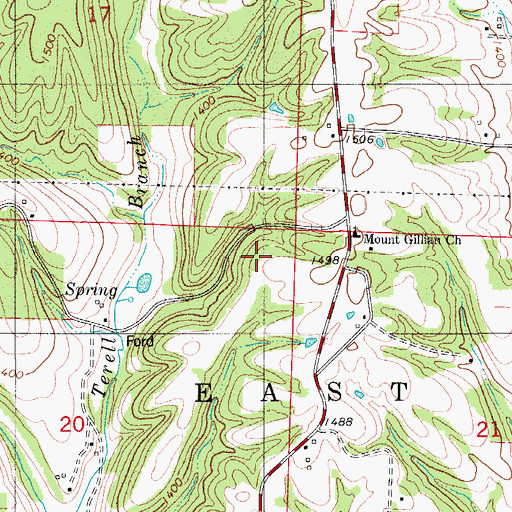 Topographic Map of Township of Green Hill, MO