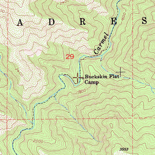Topographic Map of Buckskin Flat Camp, CA