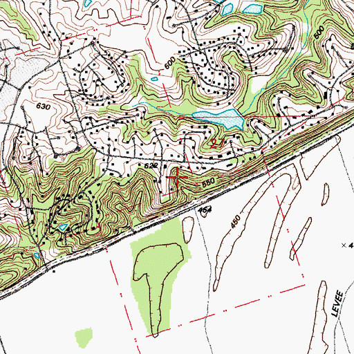 Topographic Map of Township of Harvester, MO