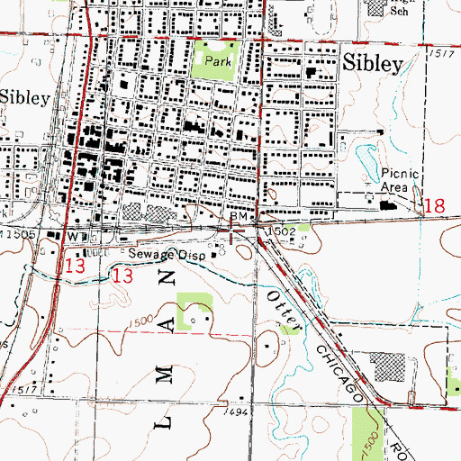 Topographic Map of Township of Holman (historical), IA