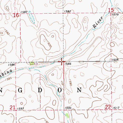Topographic Map of Township of Langdon, ND