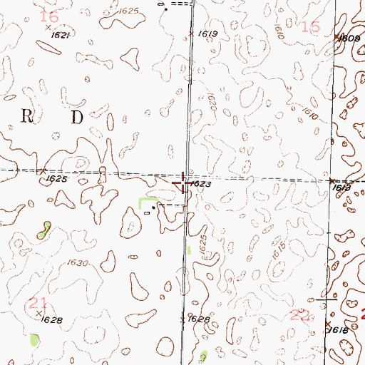 Topographic Map of Township of Lansford, ND