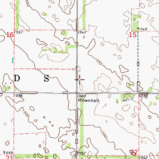 Topographic Map of Township of Leeds, ND