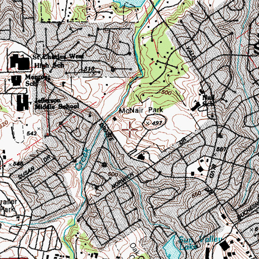 Topographic Map of Township of Lindenwood, MO