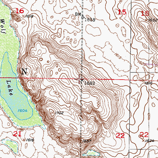 Topographic Map of Township of Martin, ND