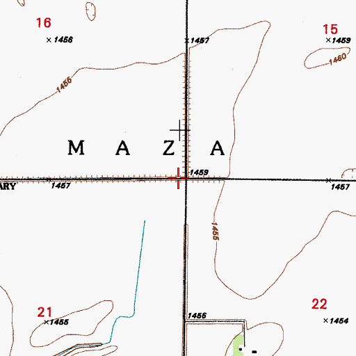 Topographic Map of Township of Maza, ND