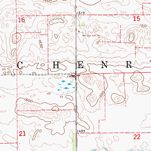 Topographic Map of Township of McHenry, ND