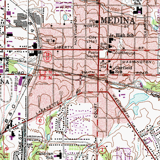 Topographic Map of Township of Medina City, OH