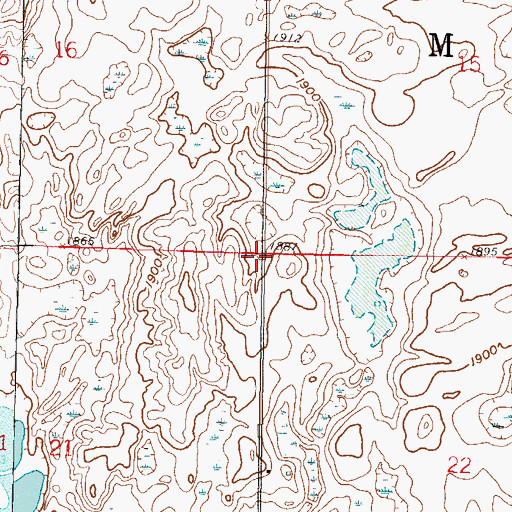Topographic Map of Township of Mercer, ND