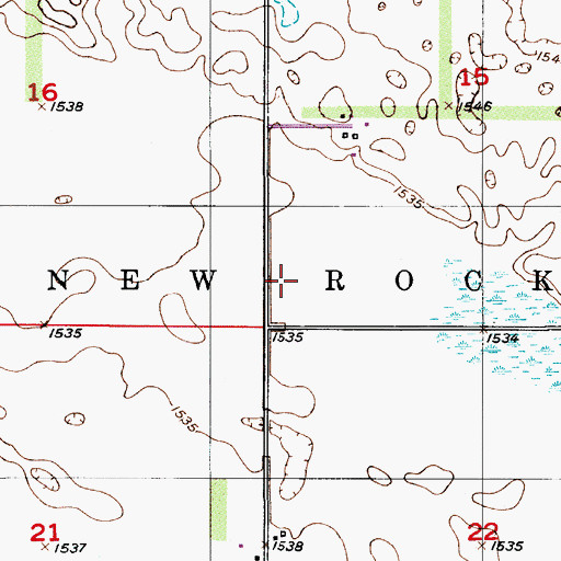 Topographic Map of Township of New Rockford, ND