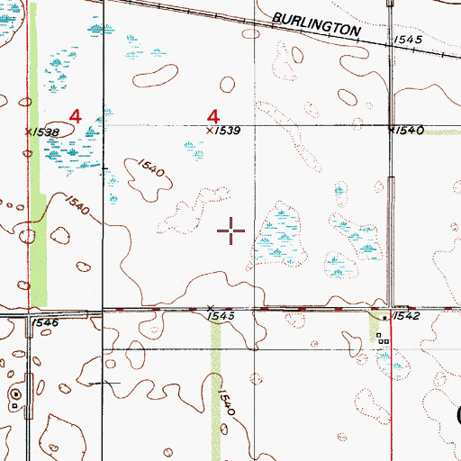 Topographic Map of Township of Oberon, ND
