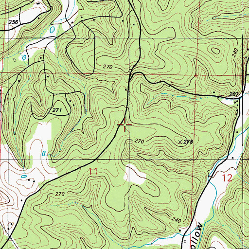 Topographic Map of Township of Osceola, MO