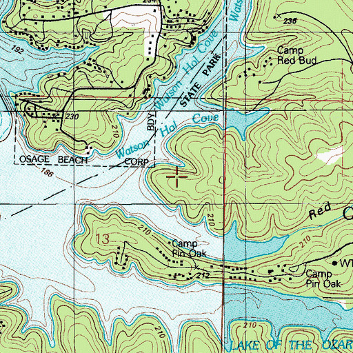 Topographic Map of Township of Pawhuska, MO