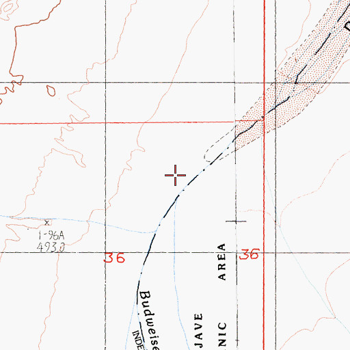 Topographic Map of Budweiser Wash, CA