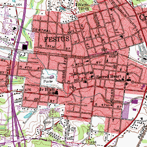Topographic Map of Township of River View, MO