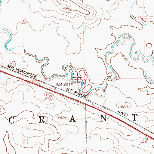 Topographic Map of Township of Scranton, ND