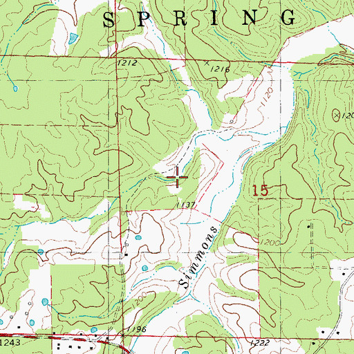 Topographic Map of Township of Spring Creek East, MO