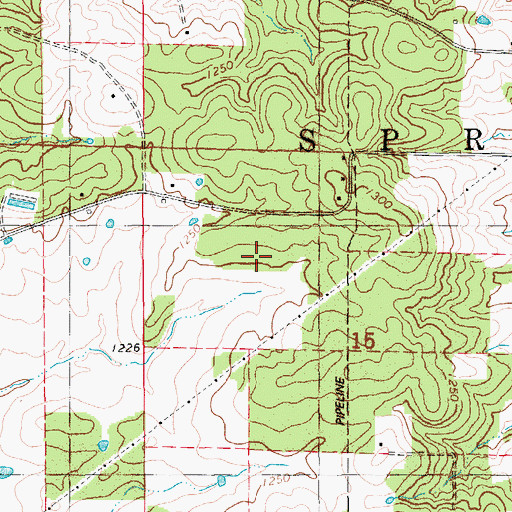 Topographic Map of Township of Spring Creek West, MO