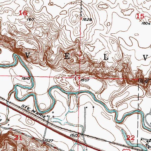 Topographic Map of Township of Velva, ND