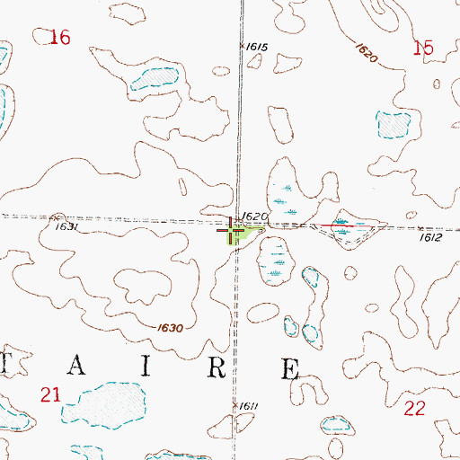 Topographic Map of Township of Voltaire, ND
