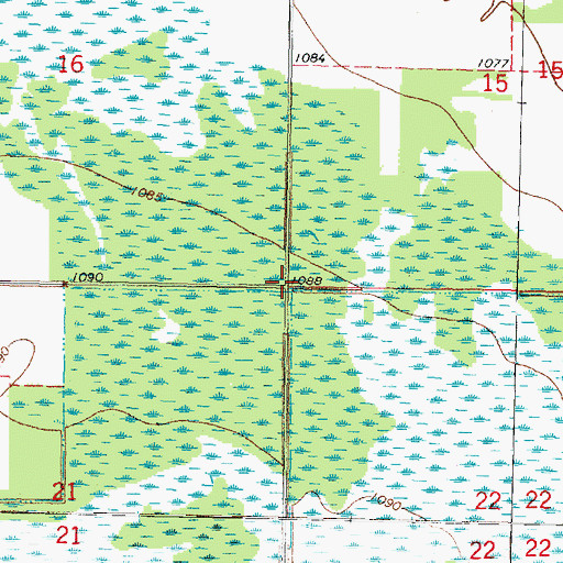 Topographic Map of Township of Wabanica, MN