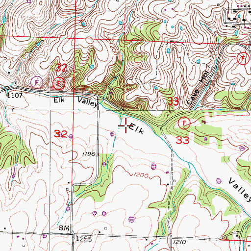Topographic Map of Township of West Finley, MO