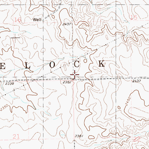 Topographic Map of Township of Wheelock, ND
