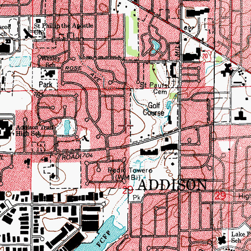 Topographic Map of Village of Addison, IL