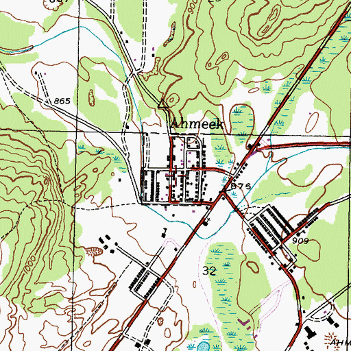Topographic Map of Village of Ahmeek, MI