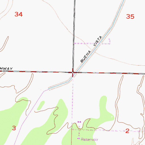 Topographic Map of Buena Vista Canal, CA