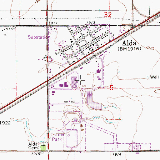 Topographic Map of Village of Alda, NE