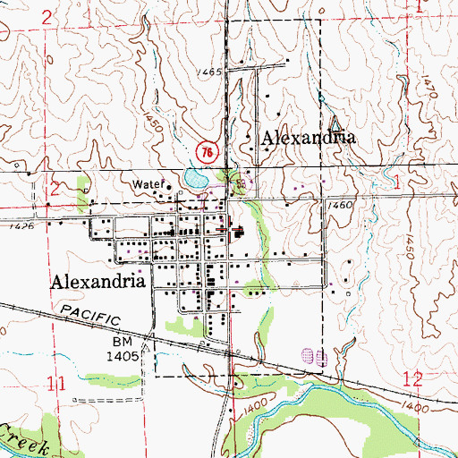 Topographic Map of Village of Alexandria, NE