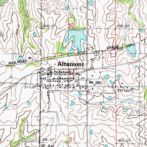 Topographic Map of Village of Altamont, MO