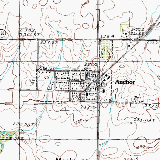 Topographic Map of Village of Anchor, IL