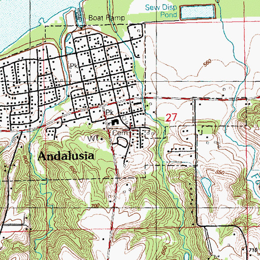 Topographic Map of Village of Andalusia, IL