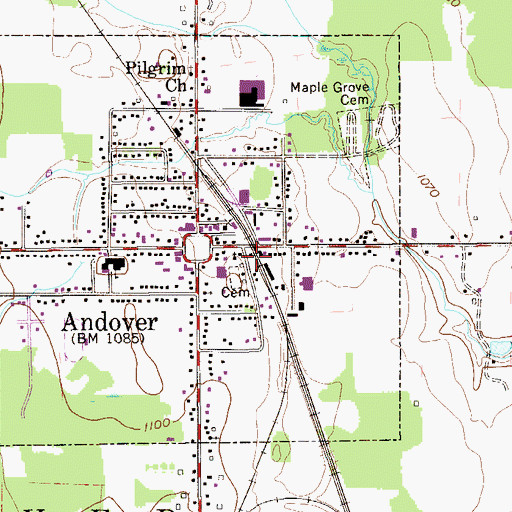 Topographic Map of Village of Andover, OH