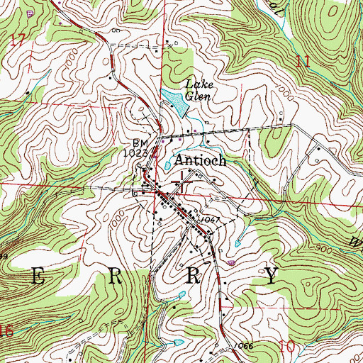 Topographic Map of Village of Antioch, OH