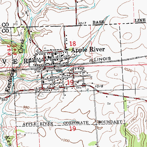 Topographic Map of Village of Apple River, IL