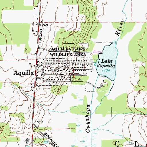 Topographic Map of Village of Aquilla, OH