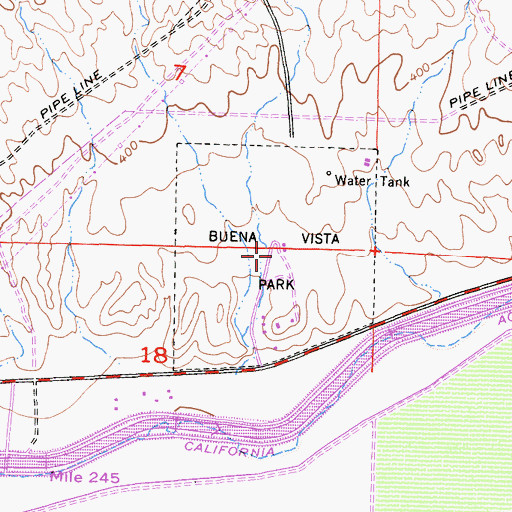 Topographic Map of Buena Vista Park, CA