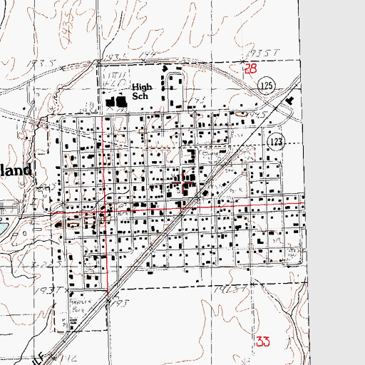 Topographic Map of Village of Ashland, IL