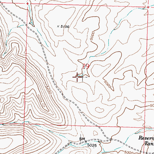 Topographic Map of Hualapai Valley Joshua Trees, AZ