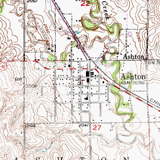 Topographic Map of Village of Ashton, NE