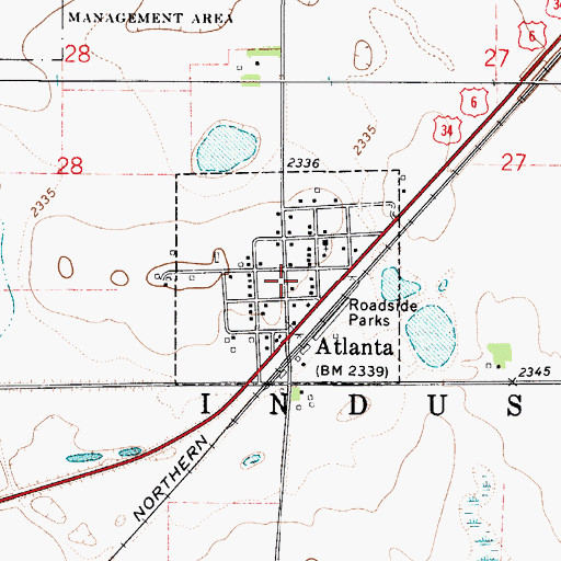 Topographic Map of Village of Atlanta, NE