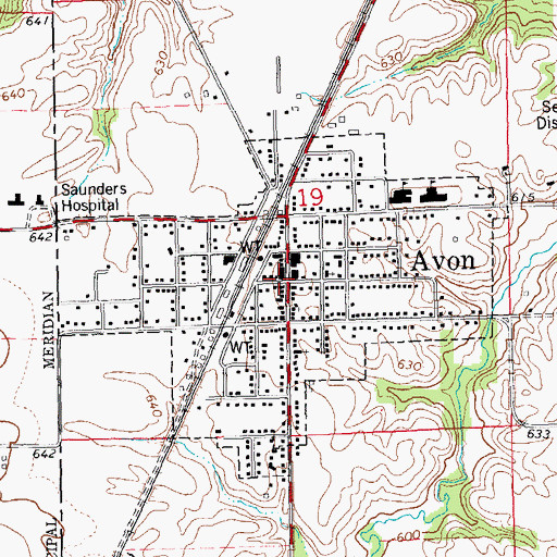 Topographic Map of Village of Avon, IL
