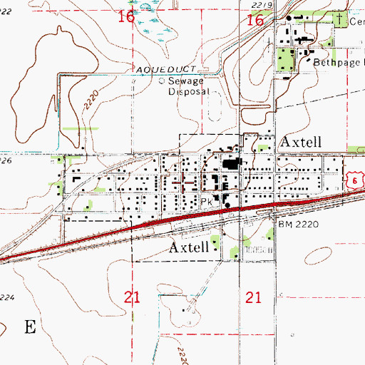 Topographic Map of Village of Axtell, NE