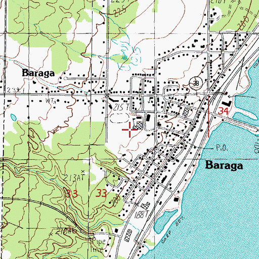 Topographic Map of Village of Baraga, MI