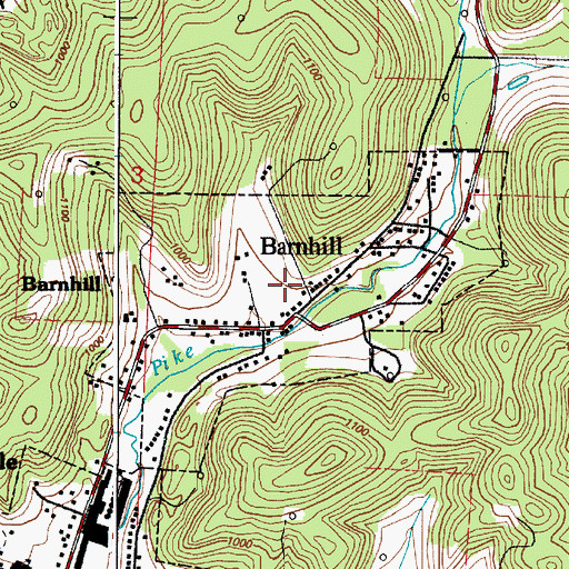 Topographic Map of Village of Barnhill, OH