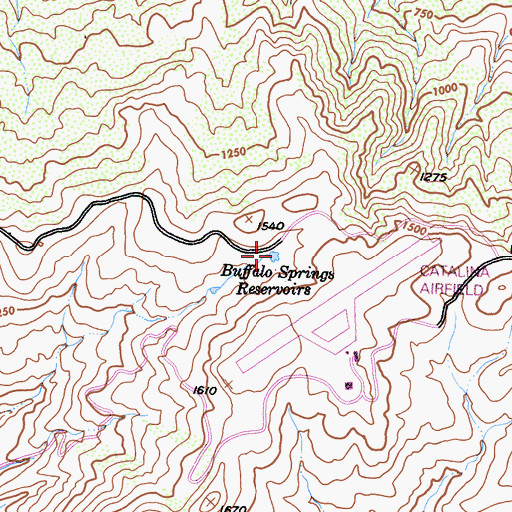 Topographic Map of Buffalo Springs Reservoirs, CA