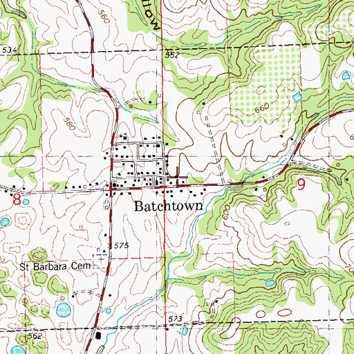 Topographic Map of Village of Batchtown, IL